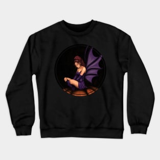 Dark fairy with purple bat wings Crewneck Sweatshirt